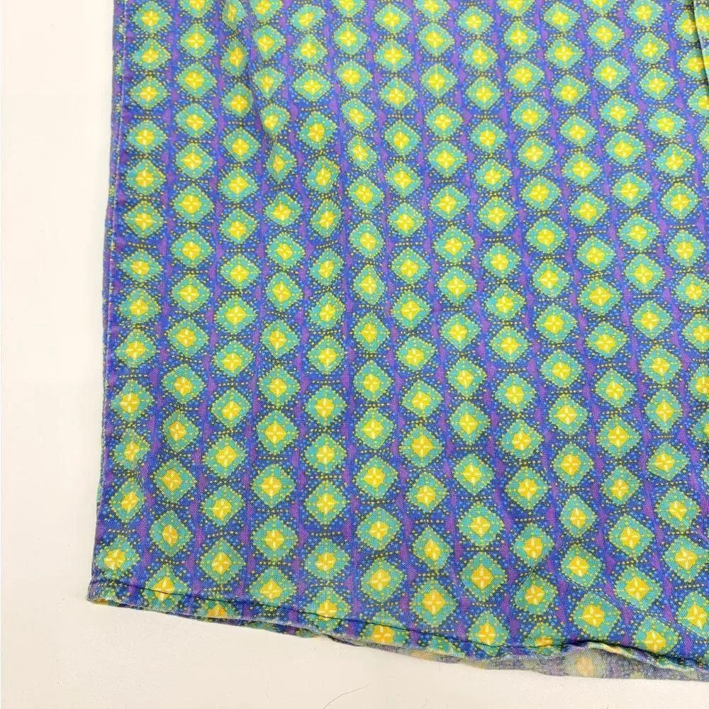 Vintage | Frankenstein brand | Men's Blue and Green funky Patterned Shirt